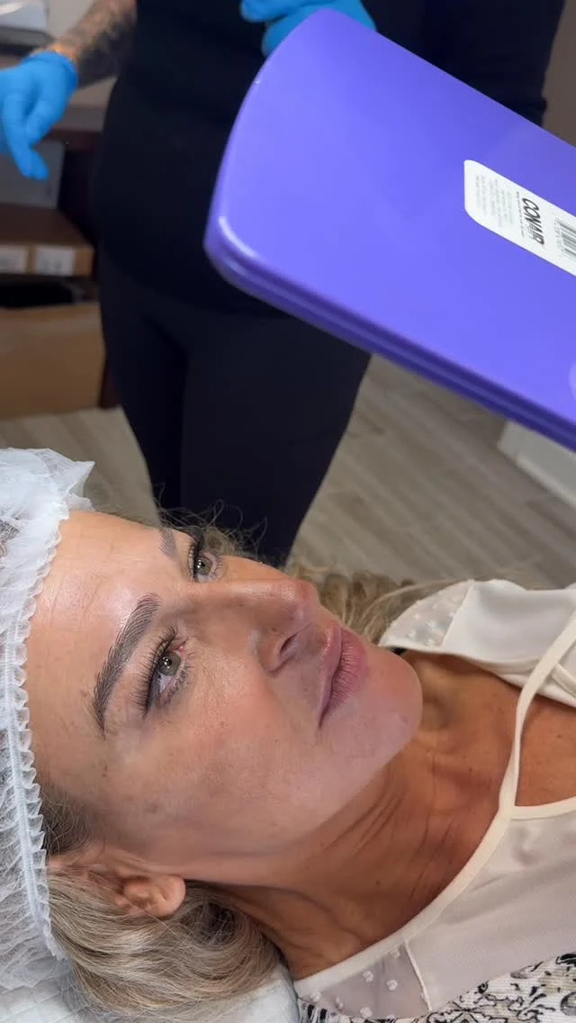 Student microblading live model work